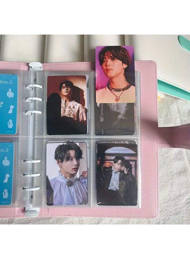 20pcs Transparent PP Plastic Binder Refill Pages 2 Pockets Per Sheet - Image 2
